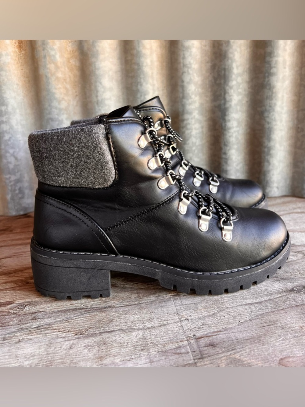 St. John's Bay women's black lace-up ankle boots